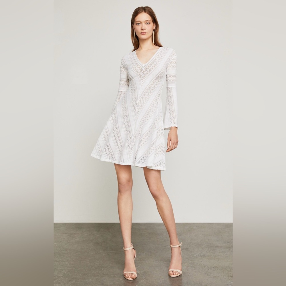 NWT - BCBG MaxAzria White Lace Knit Dress Size XS